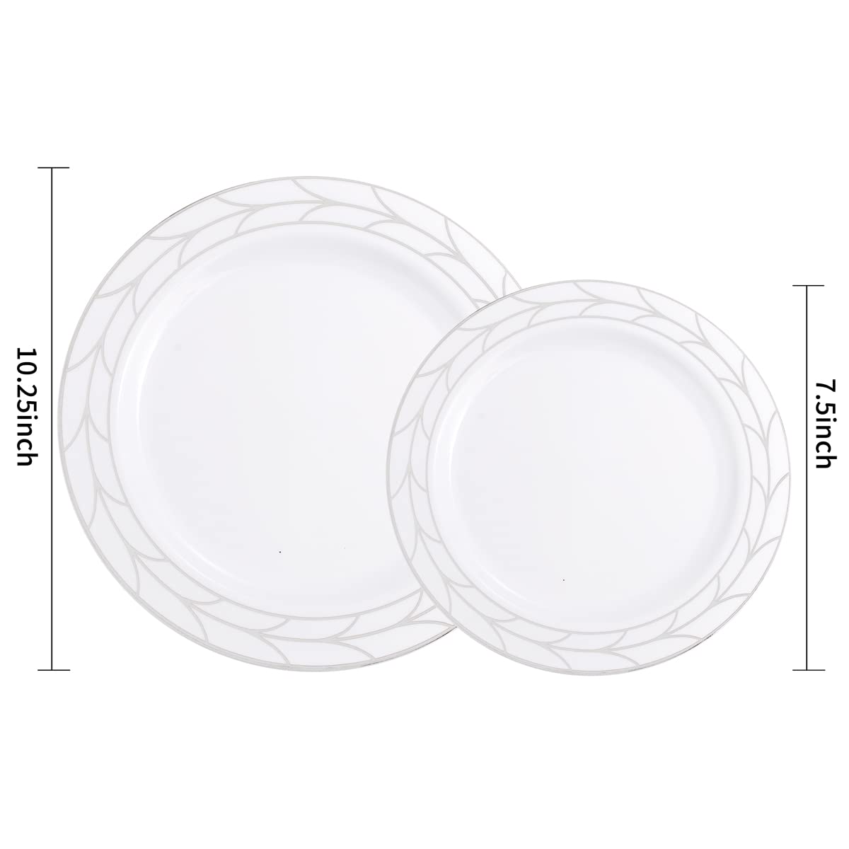 100 Pack Disposable Plastic Party Plates Set