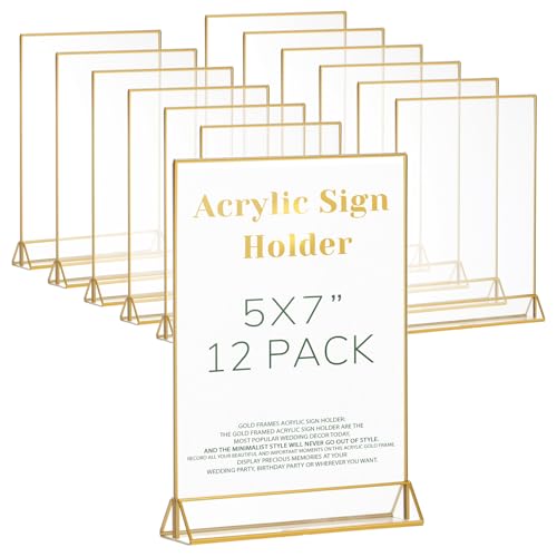 12 Pack Acrylic 5x7 Sign Holder Frames