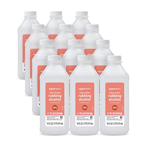 12 Pack Amazon Basics 70% Ethyl Rubbing Alcohol