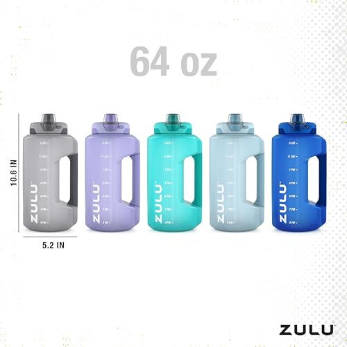 ZULU 64oz Motivational Water Bottle with Straw