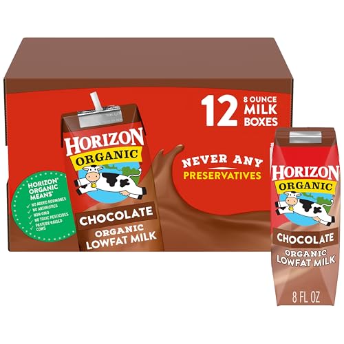 12 Pack Horizon Organic 1% Lowfat Chocolate Milk Boxes
