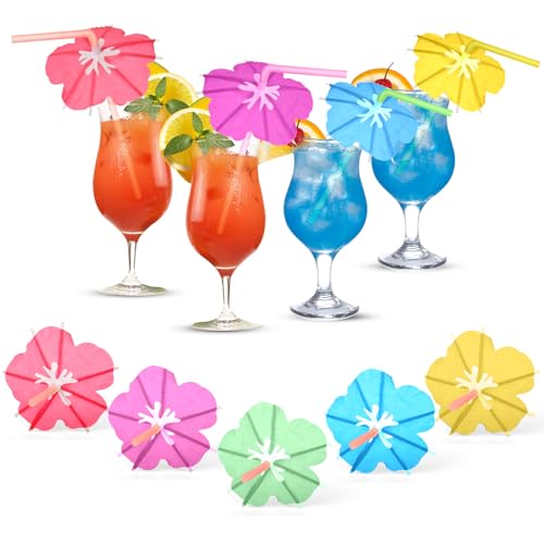 100 Pack Umbrella Straws for Cocktails and Parties
