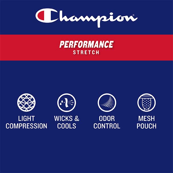 Champion Men's Cotton Stretch Boxer Briefs, Black