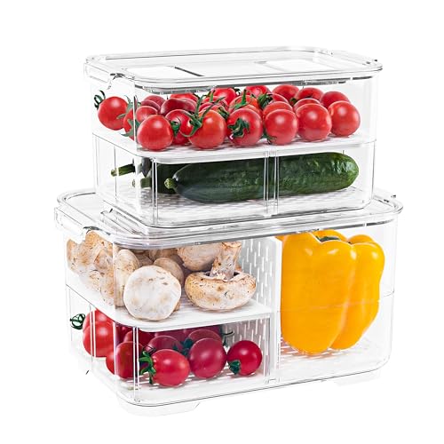 2 Pack Produce Saver Fridge Storage Containers