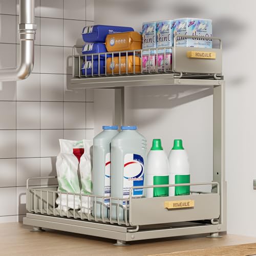Under Sink 2 Tier Adjustable Kitchen Storage Organizer
