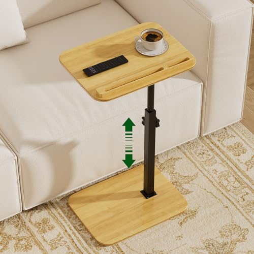 2 Pack Adjustable C Shaped Couch TV Tray Tables