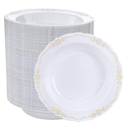 100 Pack Disposable 12oz Plastic Soup Bowls