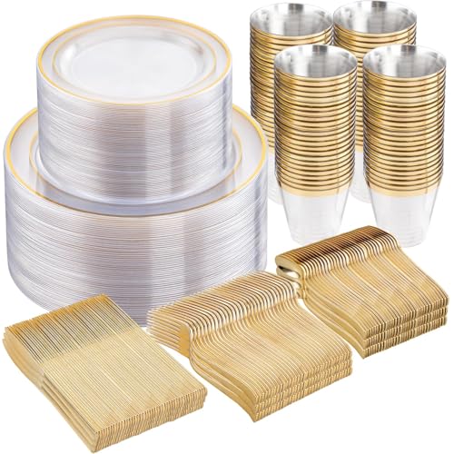 600 Piece Plastic Dinnerware Set with Plates