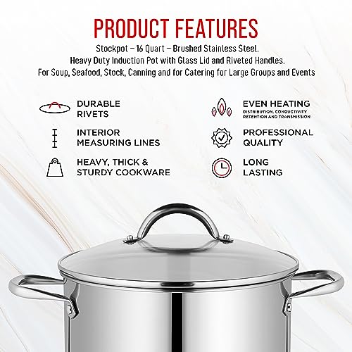 Bakken-Swiss 16-Quart Stainless Steel Stockpot