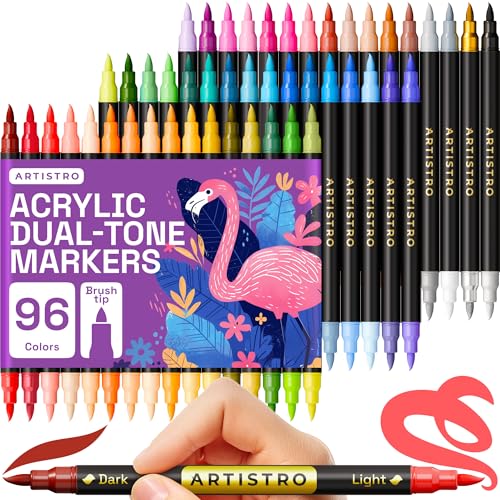 48 Count ARTISTRO Dual Tip Acrylic Paint Markers