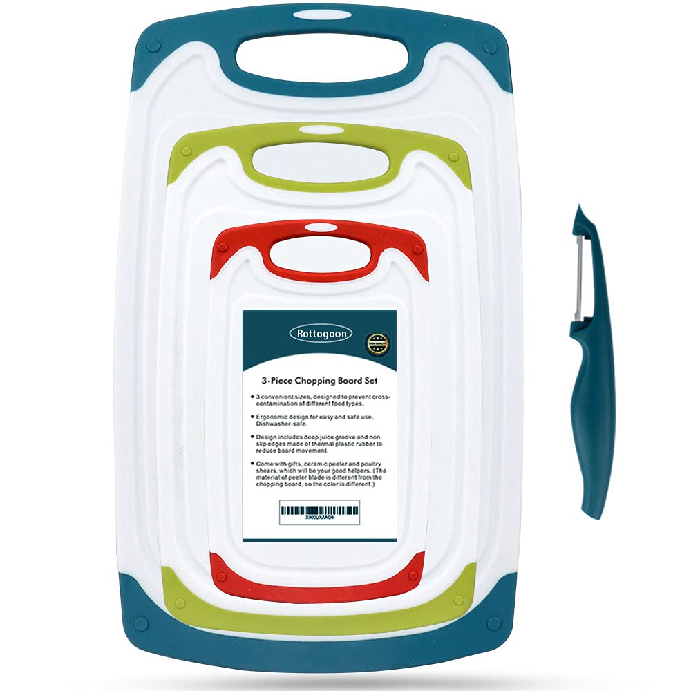 4-Pack Cutting Boards with Non-Slip Feet