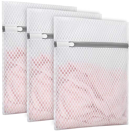 3 Pack Honeycomb Mesh Laundry Bags for Delicates