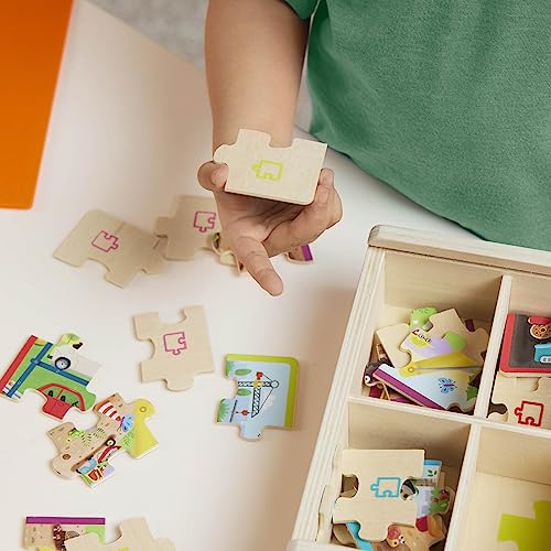 3-Pack Wooden Puzzles for Kids - Pets, Dinos, Trucks