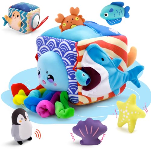 Montessori Soft Sensory Box with Plush Sea Animals