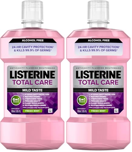 2 Pack Listerine Alcohol-Free Anticavity Mouthwash 500mL