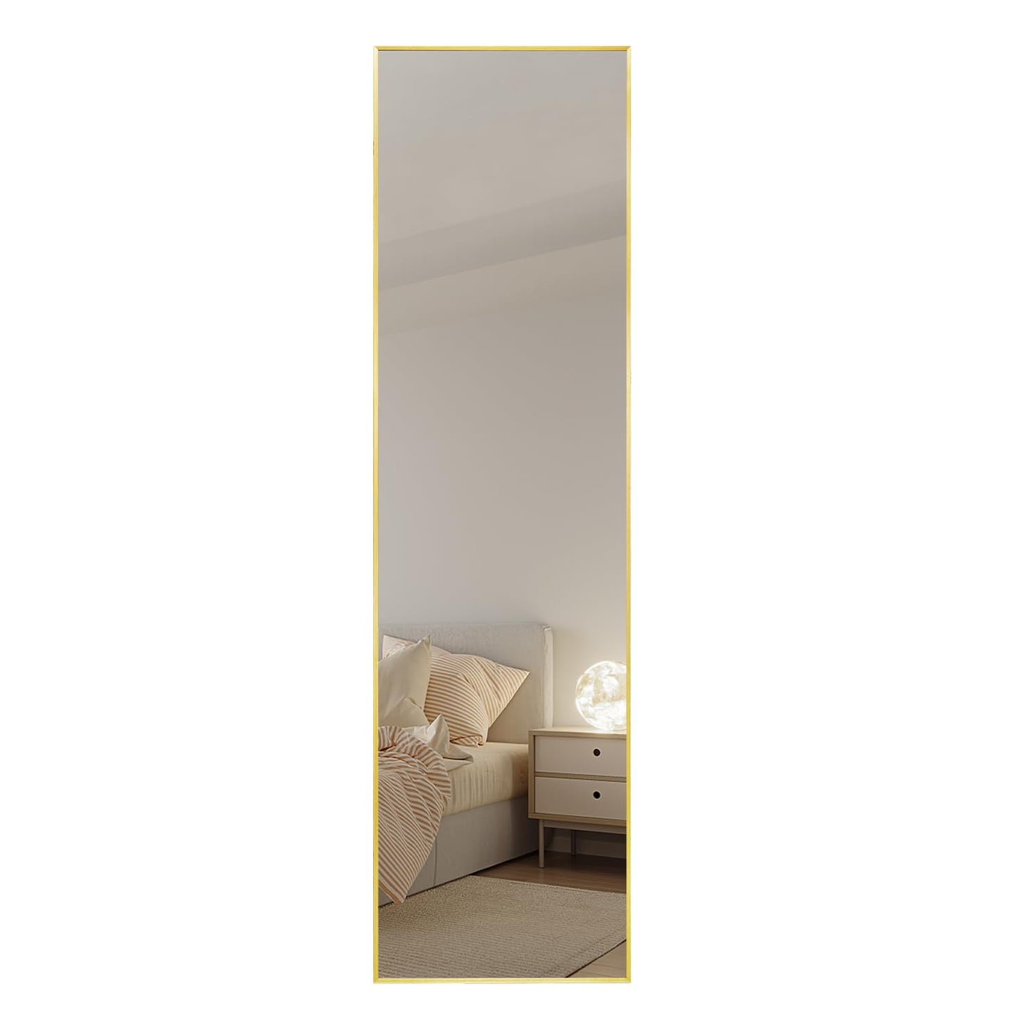 Gold Full Length Mirror 55"x15" for Wall
