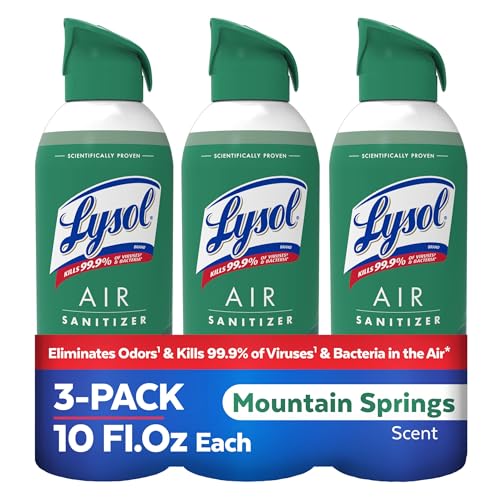 3 Pack Lysol Air Sanitizer Spray Odor Eliminator