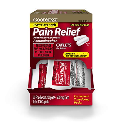 100 Count Extra Strength Acetaminophen Caplets 500mg