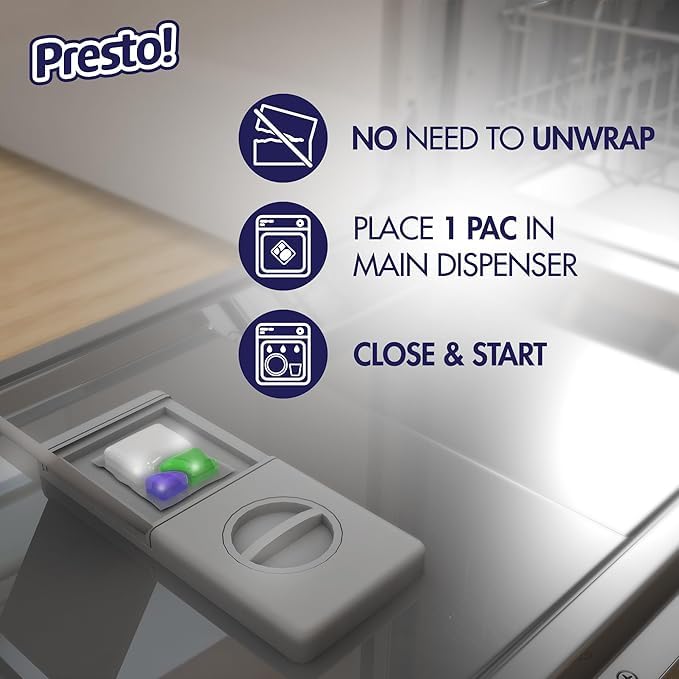 70 Count Presto! Dishwasher Pacs with Fresh Scent