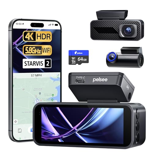 4K Dual Dash Cam with GPS and Night Vision