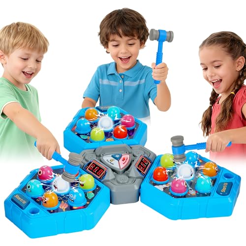 Interactive 3-Player Whack a Mole Game Toy