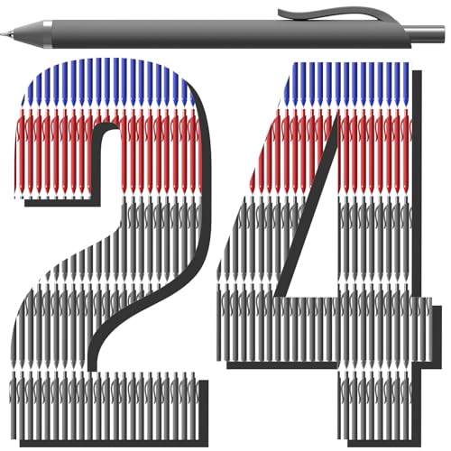 24 Pack Retractable Fine Point Gel Pens