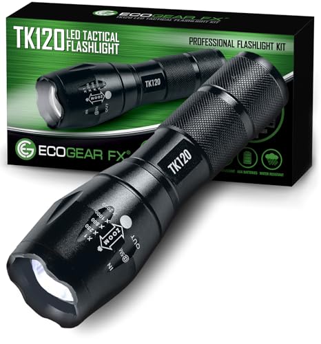 Rechargeable LED Tactical Flashlight Kit with Zoom