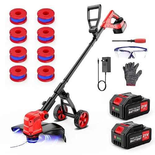 21V Cordless String Trimmer with 2 Batteries