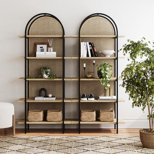 2 Pack Nathan James Amara 5-Shelf Bookcase