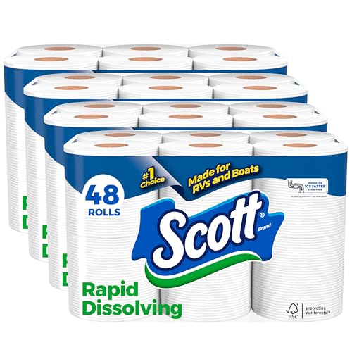 48 Double Rolls Scott Rapid-Dissolving Toilet Paper