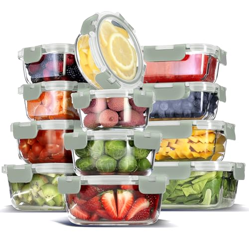 24 Piece Glass Food Storage Containers with Lids