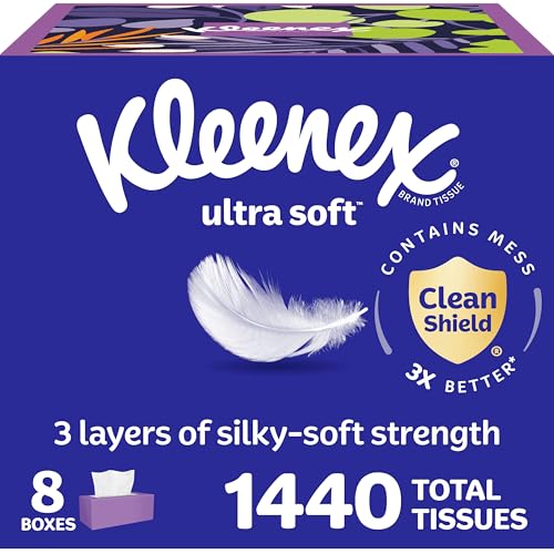 8 Boxes Kleenex Ultra Soft 3-Ply Facial Tissues