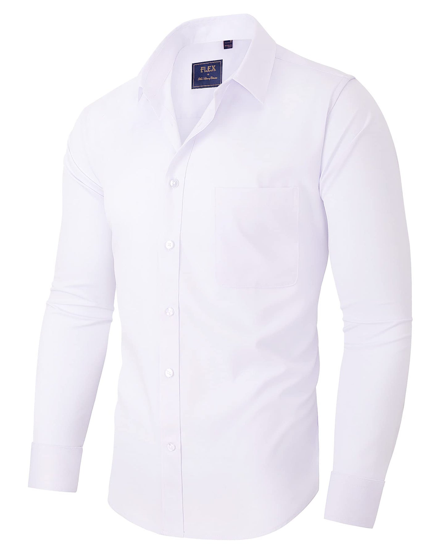 Men's Wrinkle-Free Button Down Dress Shirt White