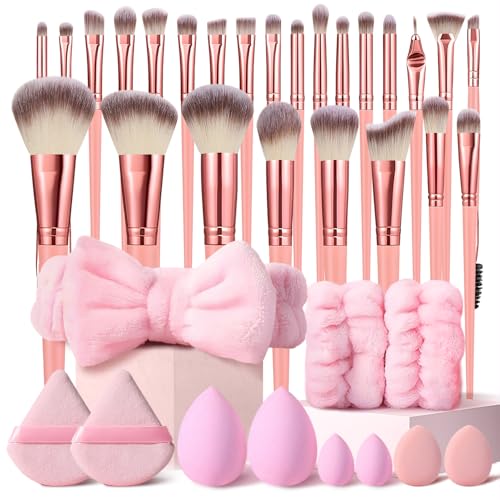 36 Piece Makeup Brush Set with Accessories