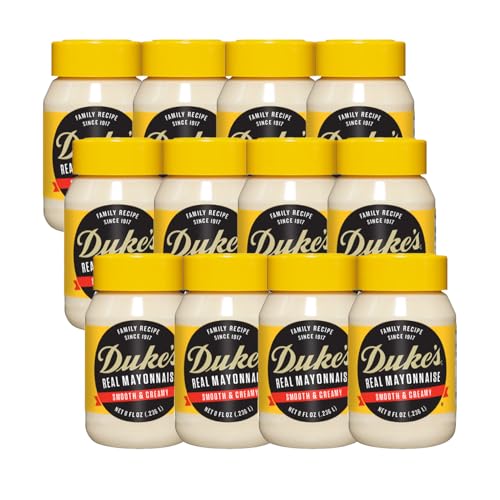 12 Pack Duke's Real Mayonnaise 8 Ounce Jars