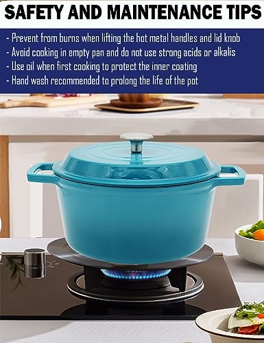 4.2 QT Cast Iron Dutch Oven for Cooking