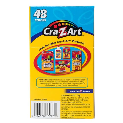 Cra-Z-Art Washable Classic Crayons, Assorted Colors, Pack Of 48 Crayons
