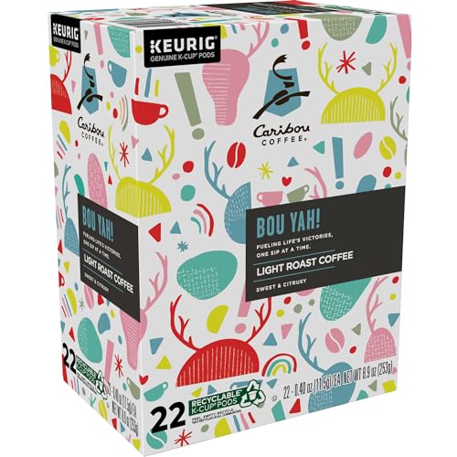 Caribou Coffee Bou-Yah, Keurig Single Serve K-Cup Pods, 22 Count