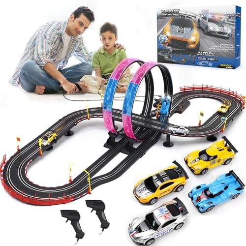 4 Car Slot Car Race Track Set for Kids