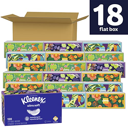 Kleenex Ultra Soft Facial Tissues, 18 Boxes