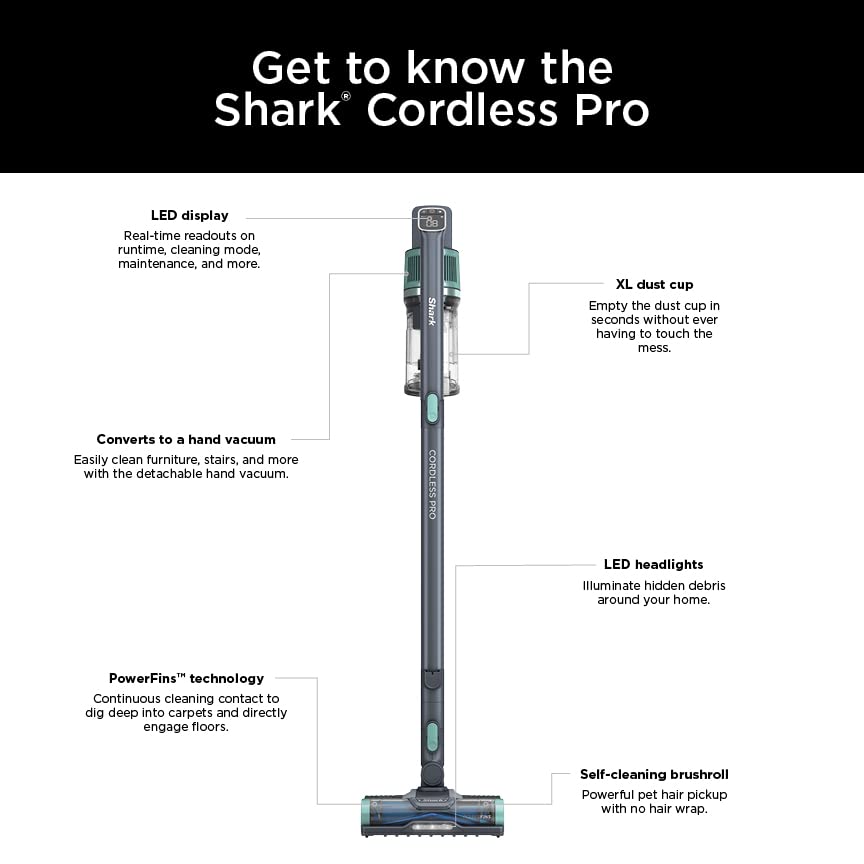 Shark Cordless Pro Vacuum with HEPA Filtration