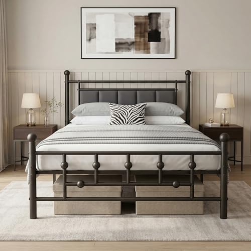 Twin Upholstered Platform Bed Frame with Storage
