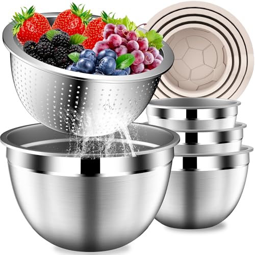 5 Piece Stainless Steel Mixing Bowls with Lids