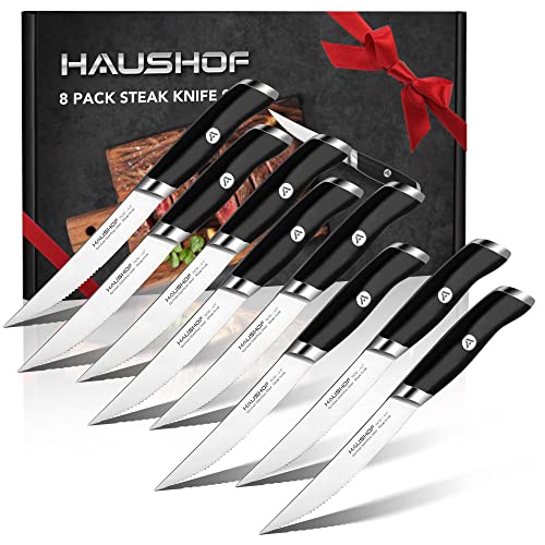 8 Piece Serrated Stainless Steel Steak Knife Set