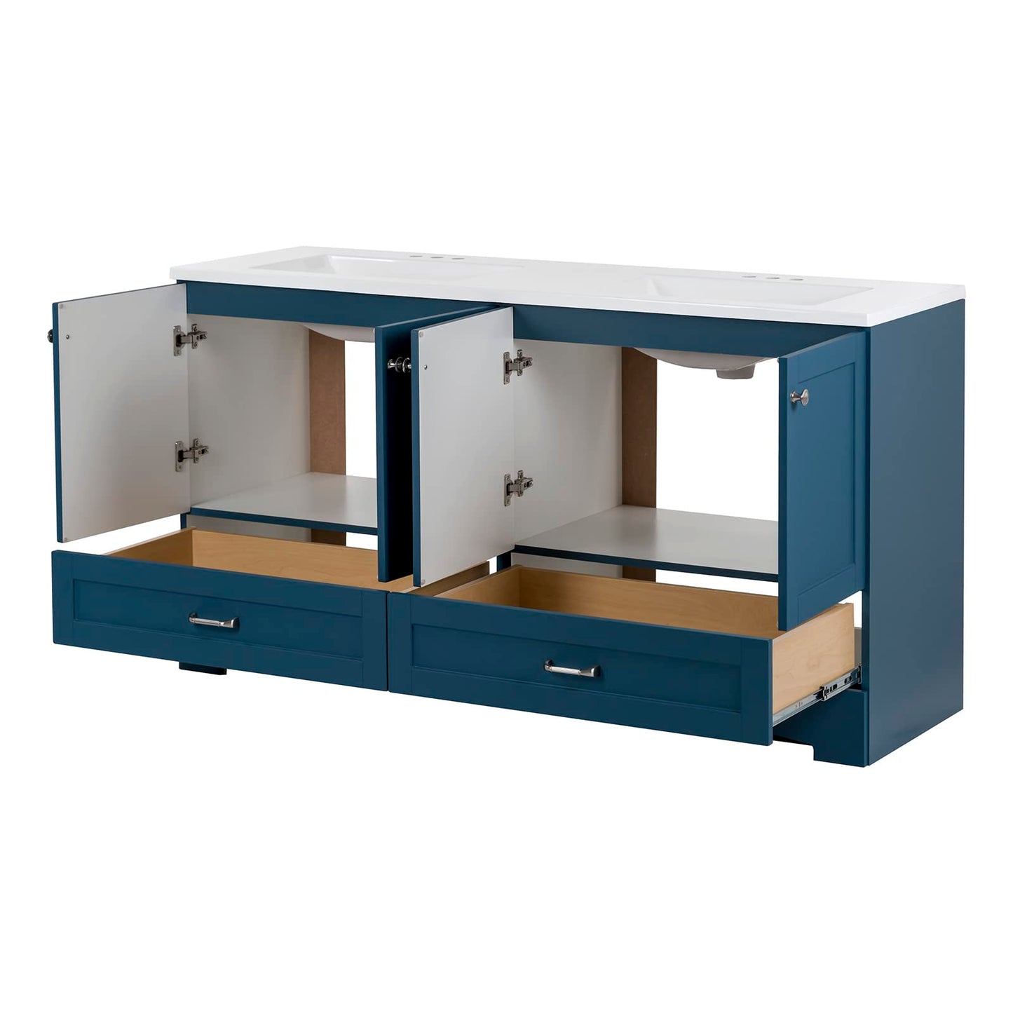 60-Inch Double-Sink Bathroom Vanity with Cabinets