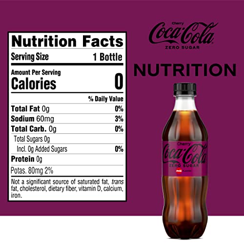 Coca-Cola Zero Sugar Cherry Diet Soda Soft Drink, 16.9 fl oz, 6 Pack