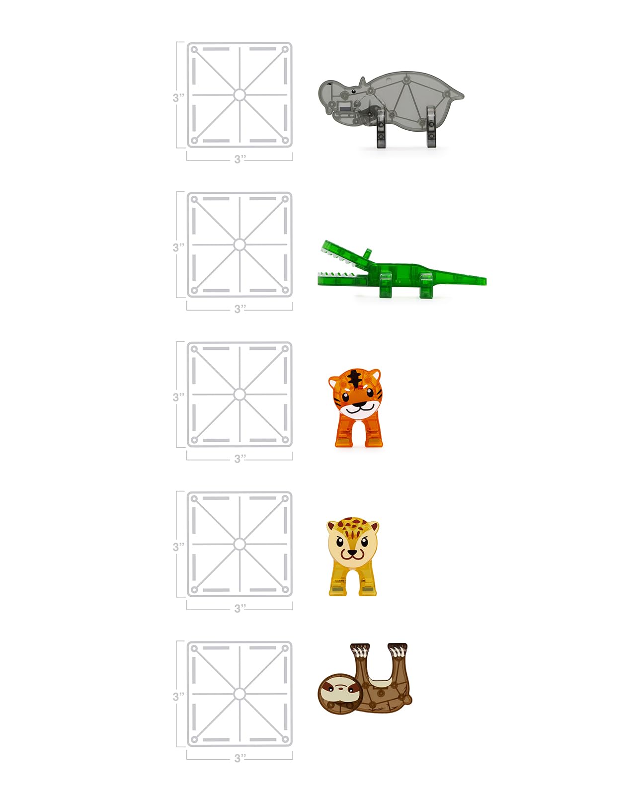 MAGNA-TILES Jungle Animals 25-Piece Set