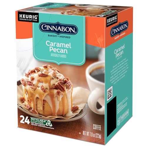 Cinnabon Caramel Pecan Coffee, Keurig Single Serve K-Cup Pods, 96 Count (4 Packs of 24)