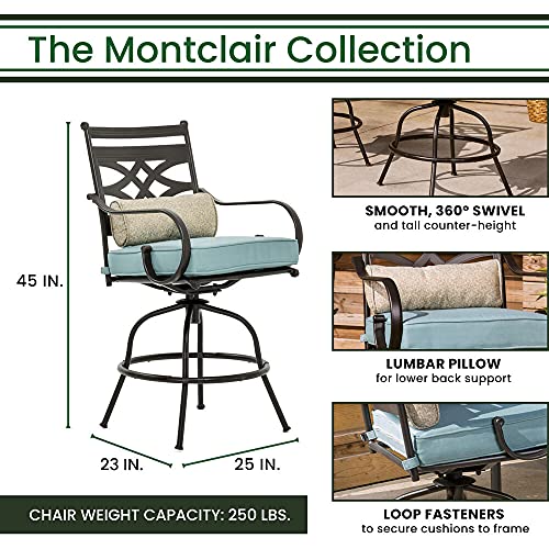 9-Piece Hanover Outdoor Dining Set with Swivel Chairs