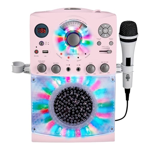 Singing Machine Bluetooth CD+G Karaoke Machine with Microphone